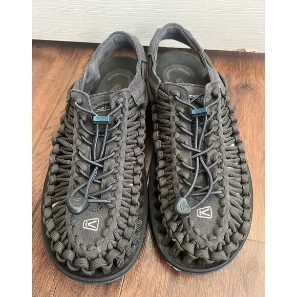 KEEN Men’s Uneek Gray 2 Cord Bungee Cinch Hiking Outdoor Sandals Shoes Sz 11 - Picture 2 of 10